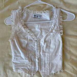 Princess Polly Ivory Lace-Edged Blouse